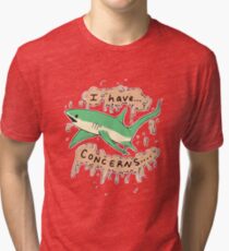 Shark with Concerns Tri-blend T-Shirt
