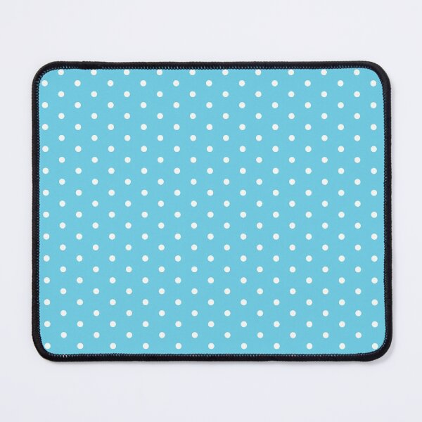Blue Background With White Polka Dots Mouse Pad