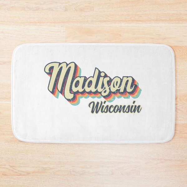 Item preview, Madison city Wisconsin Retro Vintage 70s rainbow designed and sold by Teelogic.