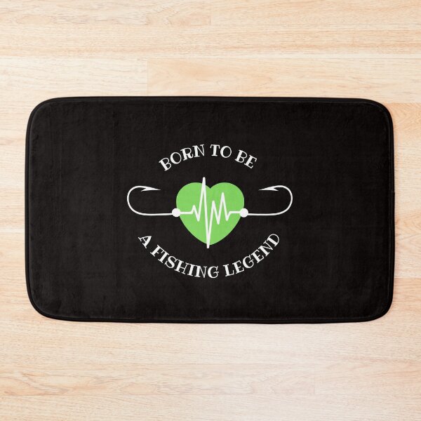 Item preview, Born to be a fishing legend, fishing hook heartbeat design designed and sold by Auntieck.
