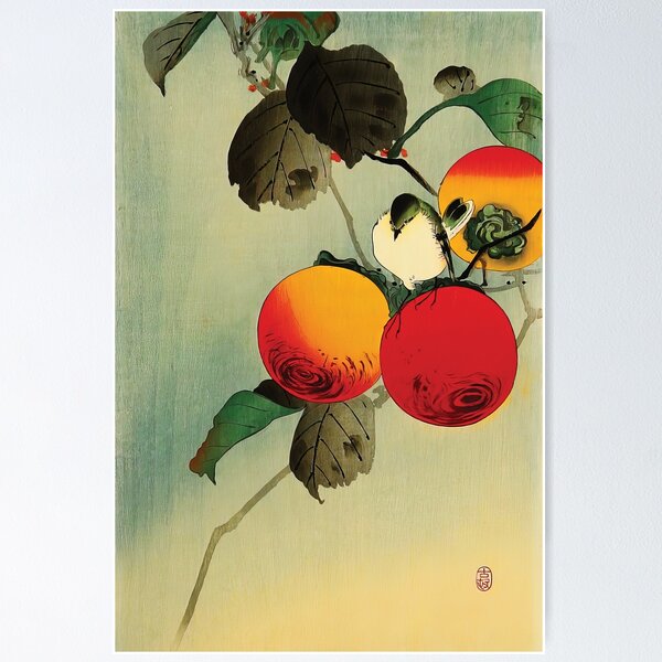 Item preview, Nuthatcher atop Persimmon by Ohara Koson designed and sold by DragonXX.