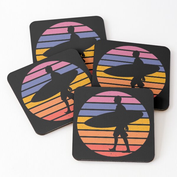 Item preview, SURFER SURFING Retro Sunset Silhouette designed and sold by MOP-tees.