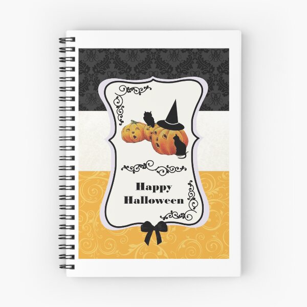 Item preview, Vintage Jack O' Lanterns on Tripartite Background - Happy Halloween Card designed and sold by RumourHasIt.