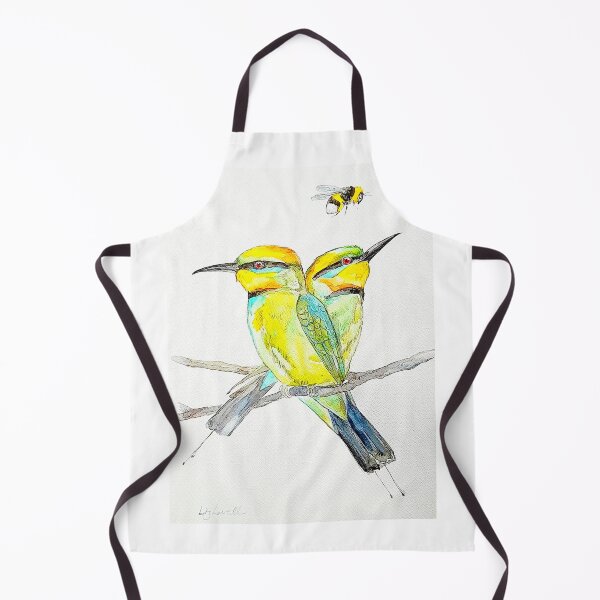 Item preview, Australian Rainbow Bee-eaters birds with bee designed and sold by Liz HL Art Shop.