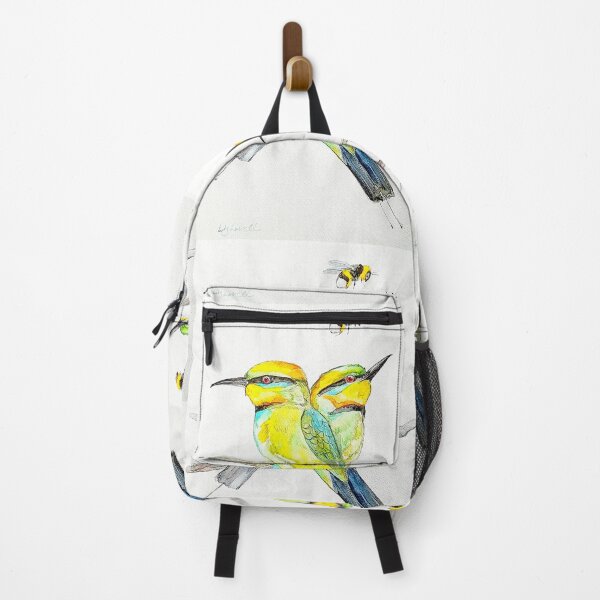 Item preview, Australian Rainbow Bee-eaters birds with bee designed and sold by Liz HL Art Shop.