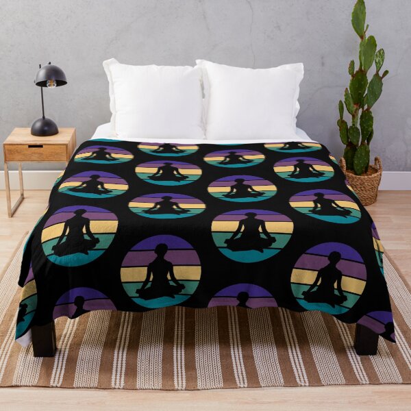 Item preview, MEDITATION YOGA Retro Sunset Silhouette designed and sold by MOP-tees.