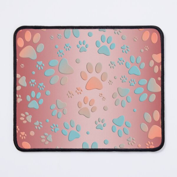 Item preview, Kitten Paws Pattern Pink Turquoise - Pets designed and sold by MadandMean.