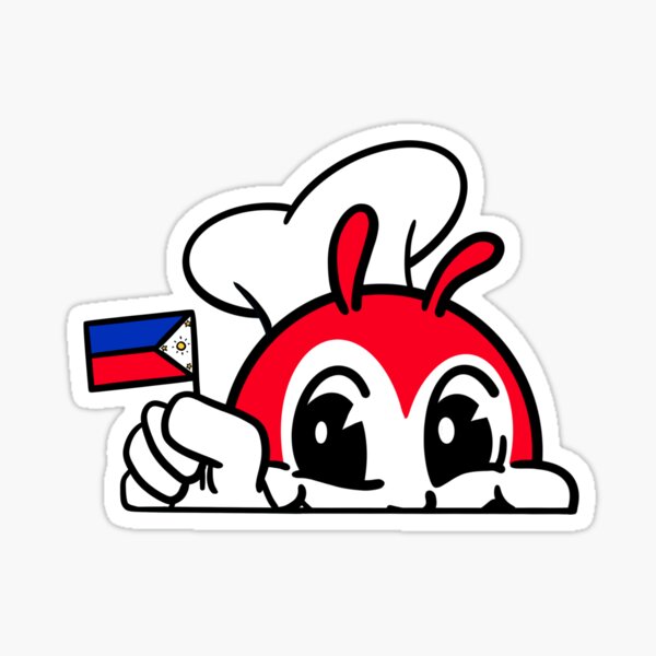 JOLLIBEE PEEKING PHILIPPPINE FLAG FILIPINO 2 Sticker