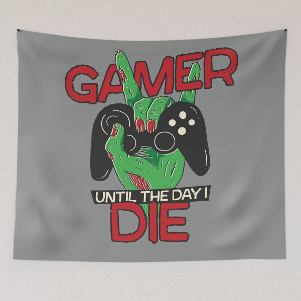 Item preview, Gamer Until the Day I Die // Funny Zombie Hand designed and sold by SLAG-Creative.