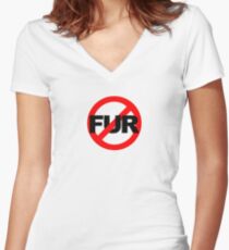 No Fur Women's Fitted V-Neck T-Shirt