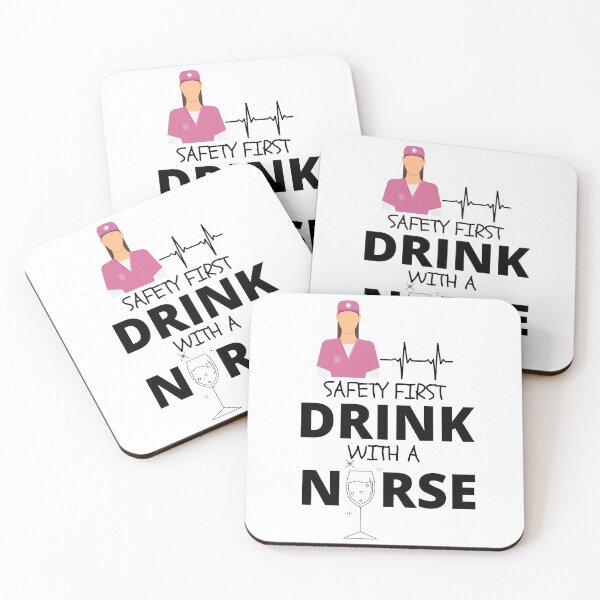 Item preview, Funny T-Shirt | Safety First Drink With a Nurse designed and sold by Armaneto.