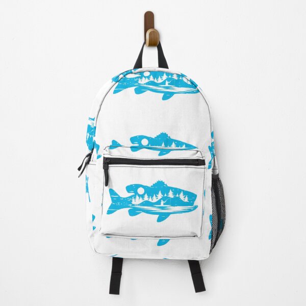 Item preview, Blue Silhouette fish fishing scene- fishing scene designed and sold by Designs Of all kinds.