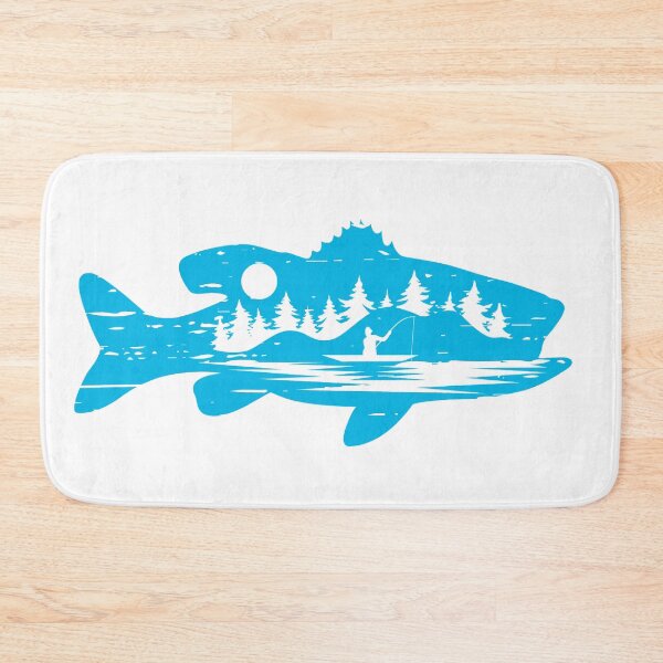 Item preview, Blue Silhouette fish fishing scene- fishing scene designed and sold by Designs Of all kinds.