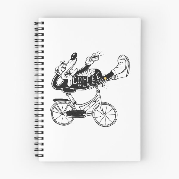 Item preview, COFFEE PLEASE DOG ON BIKE CUTE FUNNY designed and sold by aydapadi.