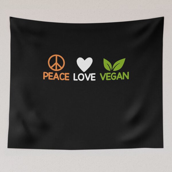 Item preview, Peace, Love and Vegan designed and sold by Genjitsu-Art.