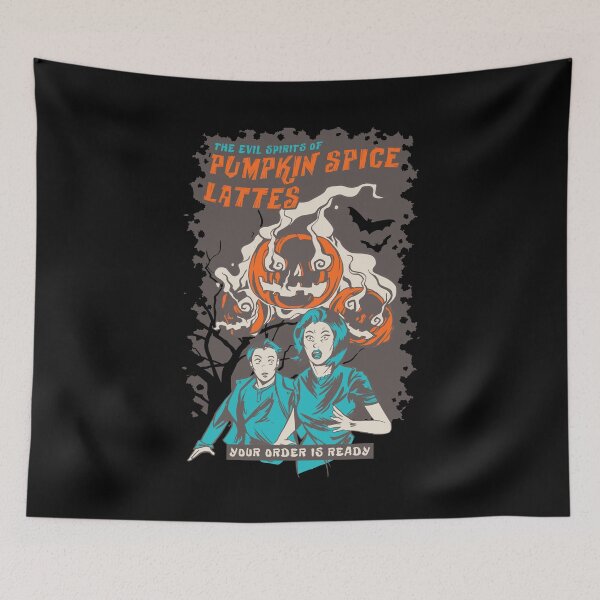 Item preview, The Evil Spirits of Pumpkin Spice Lattes - Halloween Jack O' Lantern designed and sold by MnEmzStudio.