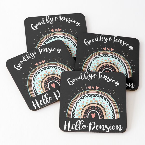 Item preview, Goodbye Tension Hello Pension Retirement Boho Rainbow designed and sold by FucaGirl.