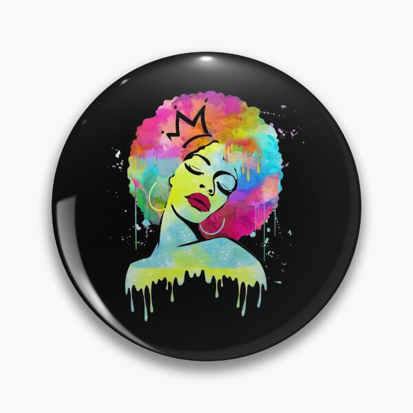 Item preview, Black Queen Afro Melanin Watercolor Art designed and sold by FucaGirl.