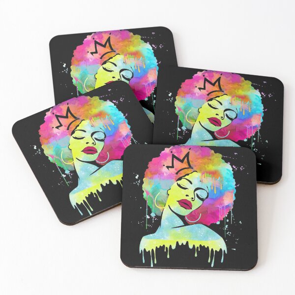 Item preview, Black Queen Afro Melanin Watercolor Art designed and sold by FucaGirl.