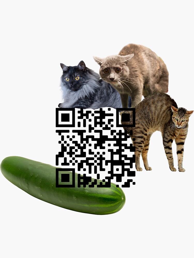 "" Cats and Cucumbers " QR code design" Sticker for Sale by QRcodeTees
