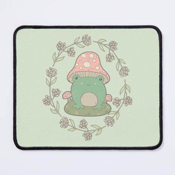 Item preview, Cute Frog With Mashroom Hat - Cottagecore Aesthetics designed and sold by GrimButterfly.