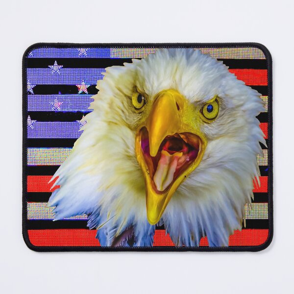 Item preview, Double Screaming Bald Eagle heads on Stars and Stripes designed and sold by Dalyndigital Photography.