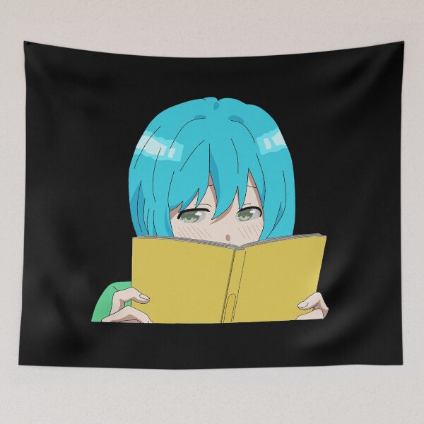 Item preview, Cute embarrassed anime blue girl reading a book designed and sold by brendanre.