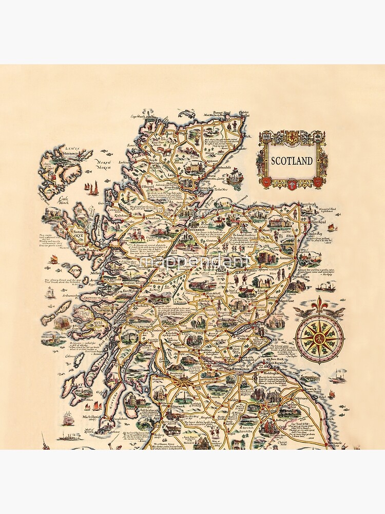 1927 vintage Scotland map design - unique gift idea by mappendant