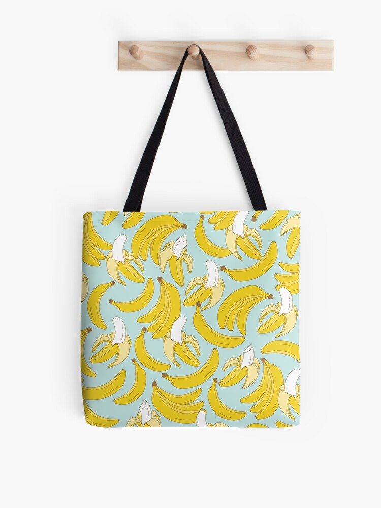 Banana pattern on turquoise background