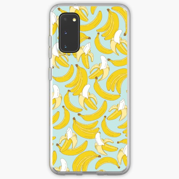 Banana pattern on turquoise background Samsung Galaxy Soft Case