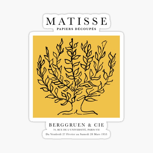 Item preview, Henri Matisse le Platane, Paper Decoupes Art yellow, Matisse Cutout's, Matisse minimalistic designed and sold by re-make-.