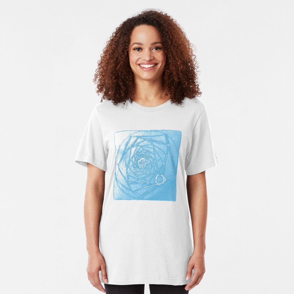 Magical Blue Fractal Depth Tee Slim Fit T-Shirt