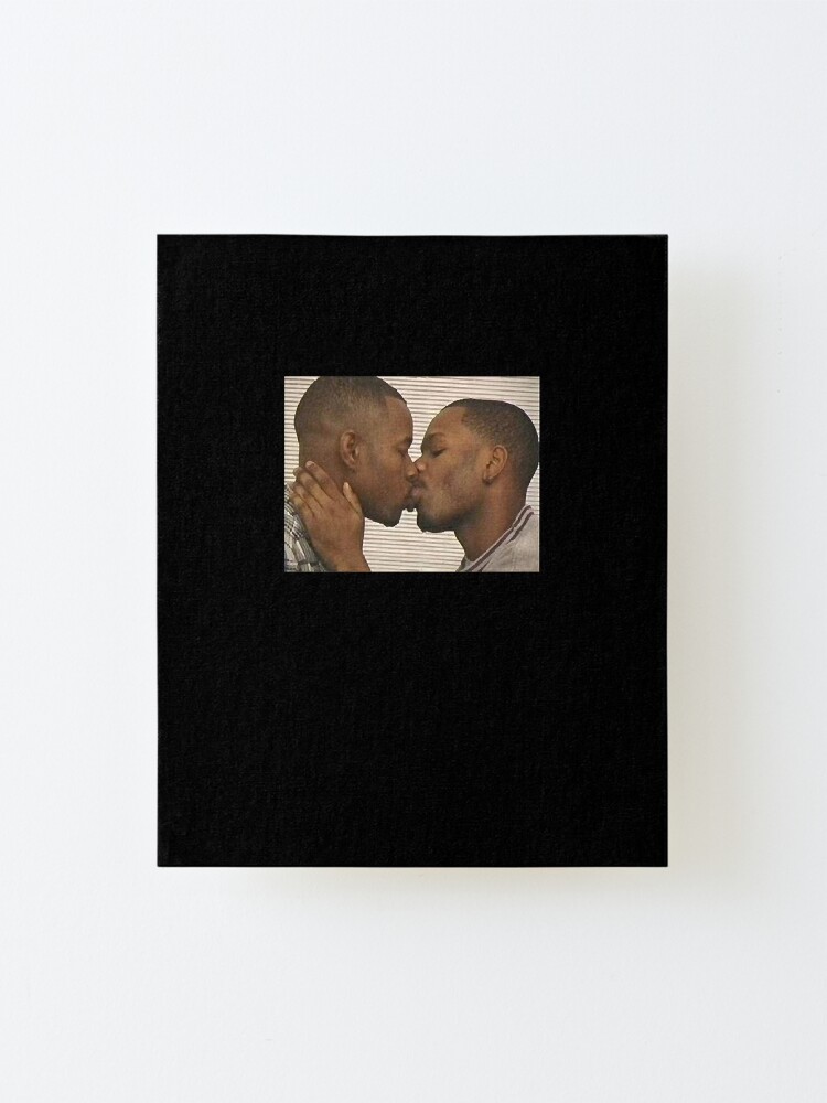 Two Black Men Kissing Meme Mounted Print By Robertthomas Redbubble