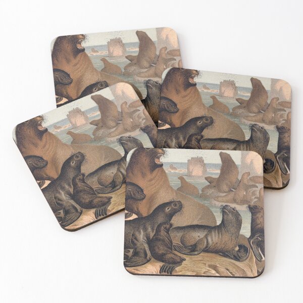Artikelvorschau, Sealion vintage kitch illustration entworfen und verkauft von Vintage Designs +.