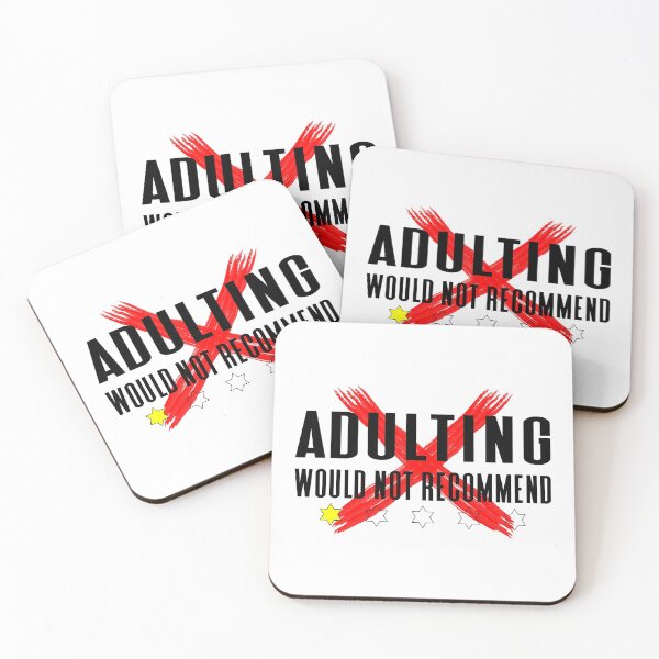 Item preview, Adulting Would Not Recommend Word with Red Cross designed and sold by Vasabi88.