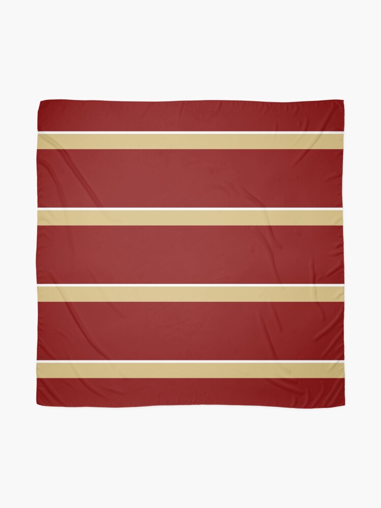 maroon and white scarf