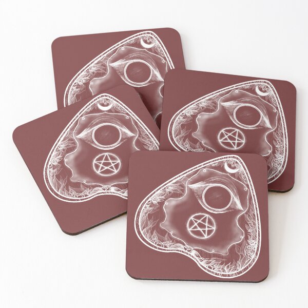 Item preview, White Occult Planchette with Pentacle & Florals designed and sold by WitchInTheWack.