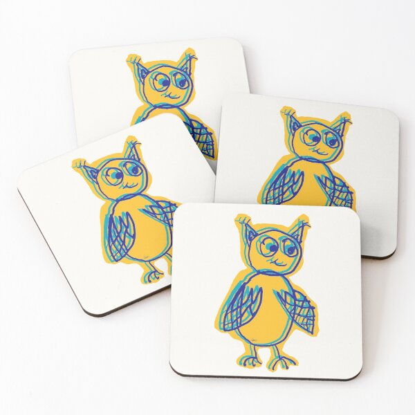 Item preview, owl overlay yellow blue designed and sold by MentaLee.