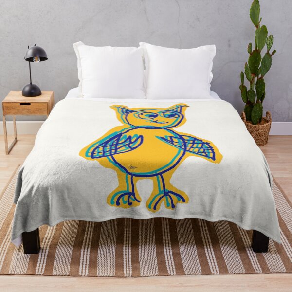 Item preview, owl overlay yellow blue designed and sold by MentaLee.