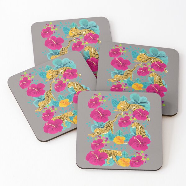 Item preview, Leopards in Hibiscus Forest designed and sold by sunnybunnyhoney.