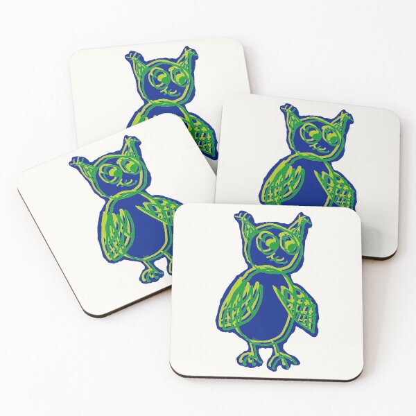 Item preview, owl overlay green blue designed and sold by MentaLee.