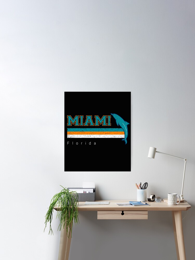 Vintage Miami Sports Football Athletic Novelty Dolphin Retro - Miami  Dolphins - Posters and Art Prints