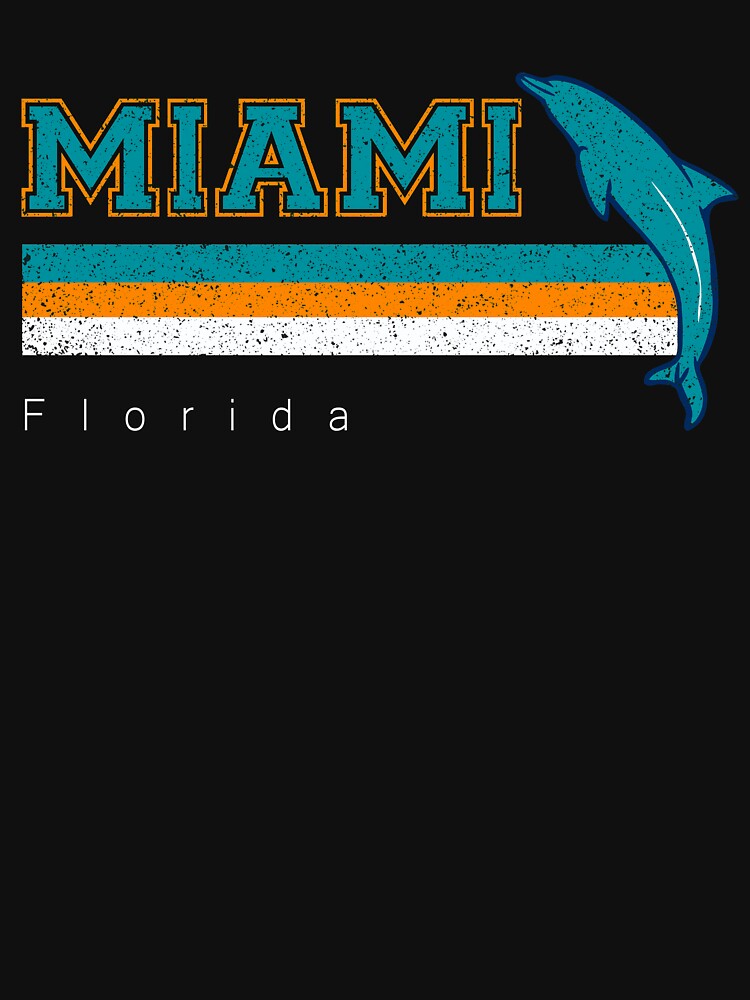 Vintage Miami Sports Football Athletic Novelty Dolphin Retro T-Shirt