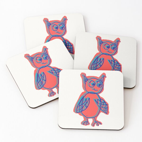 Item preview, owl overlay red blue designed and sold by MentaLee.