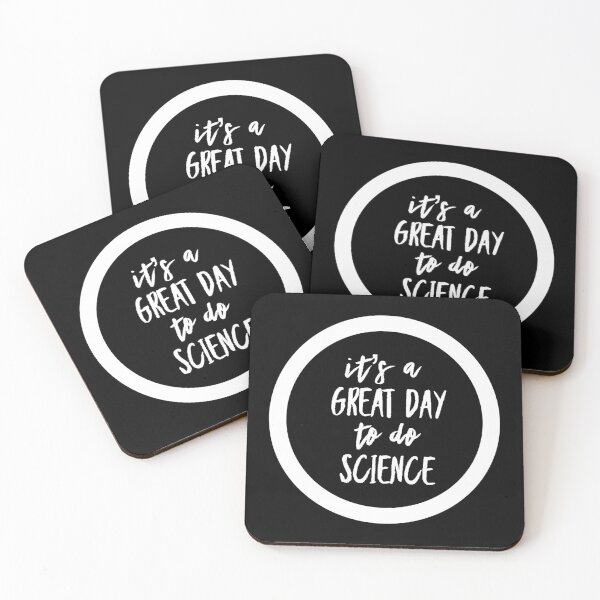 Item preview, It’s a great day to do science in black and white font on black background designed and sold by UncleStuScience.
