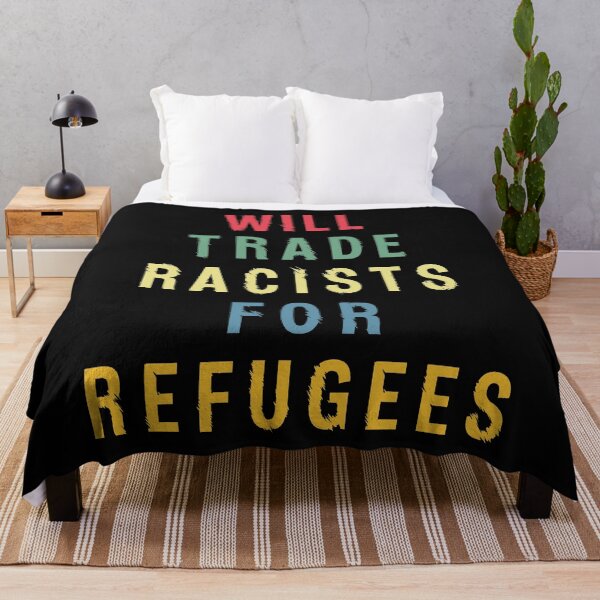 Item preview, Womens Will Trade Racists For Refugees T-Shirt Political designed and sold by zacben.