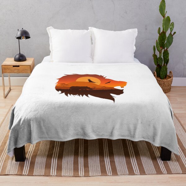 Item preview, lion silhouette and beautiful african landscape designed and sold by landscapeworlds.