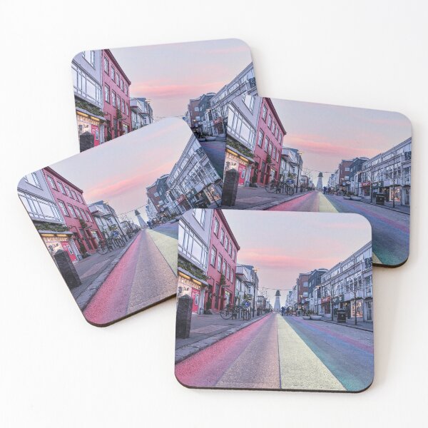 Item preview, Reykjavik Iceland Rainbow road at christmas designed and sold by kathleenjean.