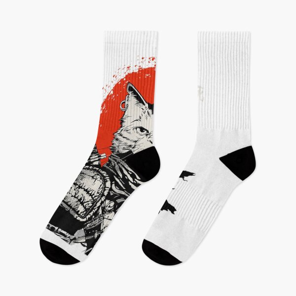 Item preview, Samurai Japanese Cat Bushido Warrior, Katana Sword Retro Art designed and sold by HappyCatsStore.