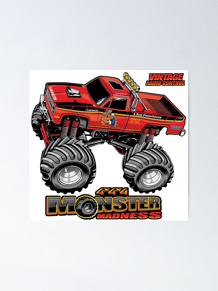 Tamiya Vintage RC Clod Buster Monster Truck 4x4x4 Poster for Sale